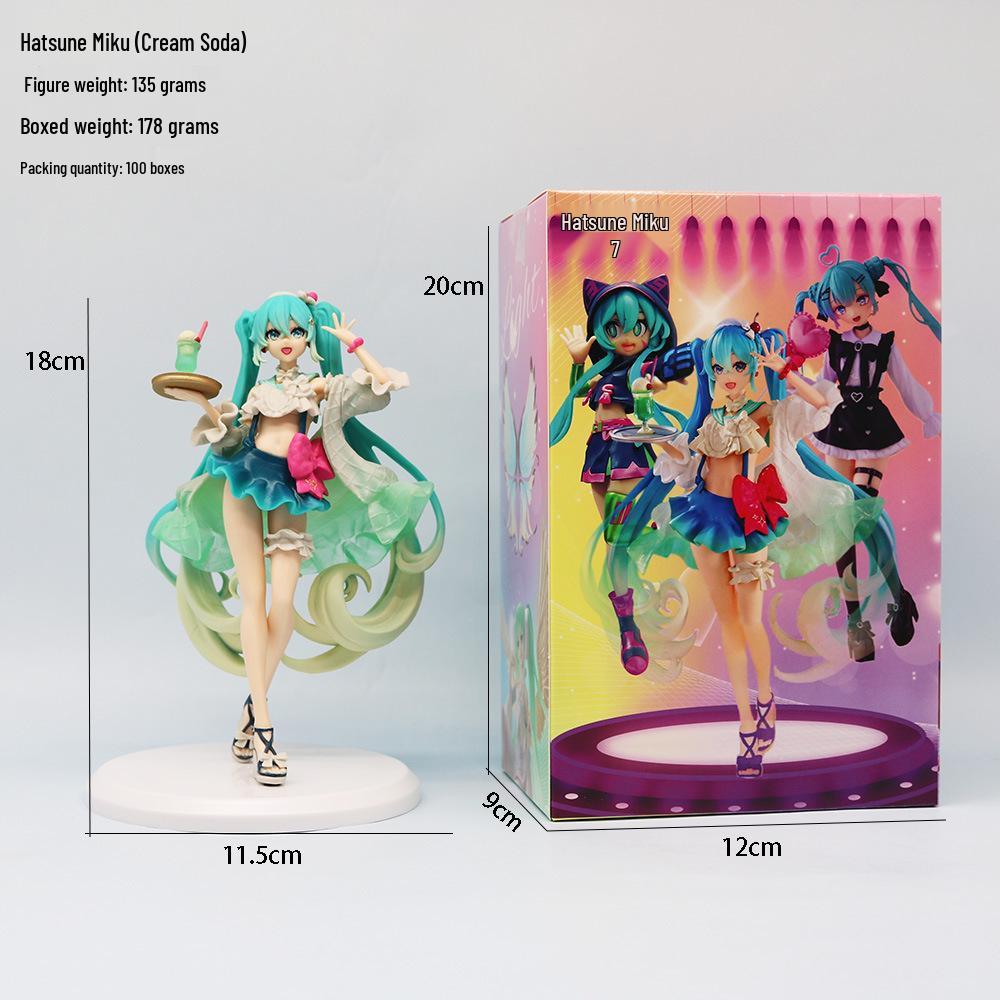 High-Quality Sakura Hatsune Miku PVC Doll with Decorative Chassis Ornaments