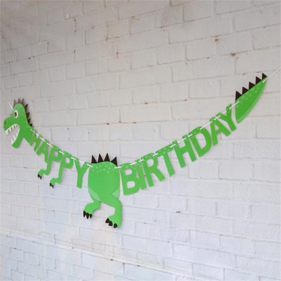 Креативный баннер-флаг, праздничный, невыцветающий, мультяшный, на тему динозавров, украшение для дома