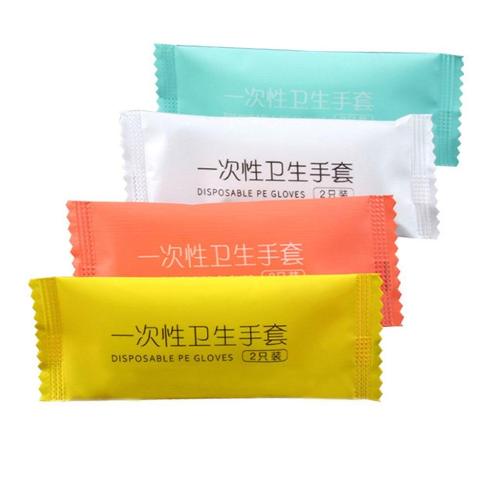 100 Pairs Thickening Individual Packing Mittens PE Work Gloves Durable Disposable Gloves