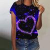 Футболка с 3D-принтом Love Heart, женская мода, свободная футболка, Harajuku, топы с коротким рукавом, футболки, подарок на День святого Валентина, футболка с круглым вырезом
