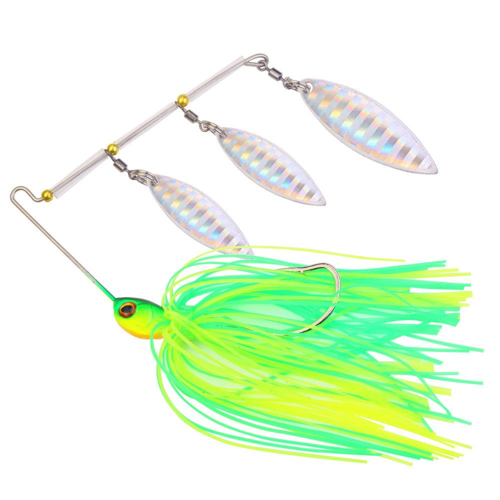 Specialized composite spinnerbait for bass fishing3Packaged Willow Leaf Whiskers Tractor Noise Fake Bait Fishing Lure Set