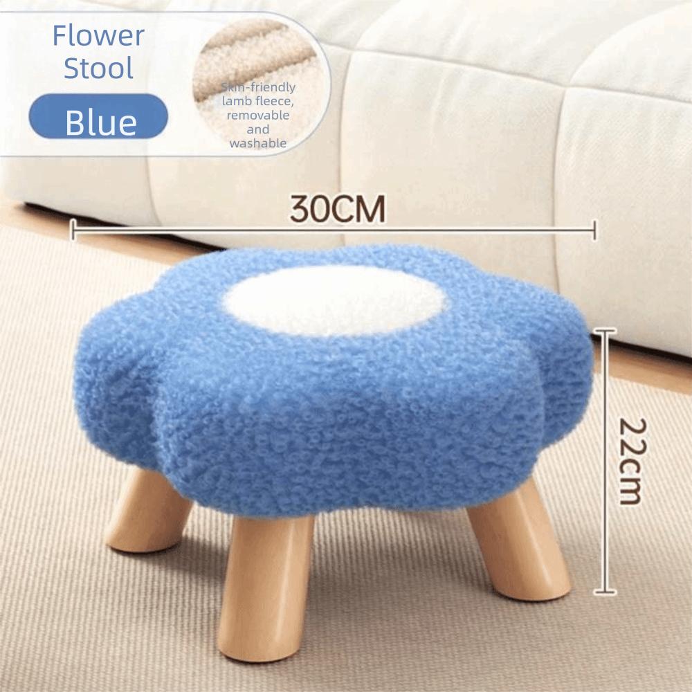 Soft Padded Low Stool Solid Wood Foot Rest Stool Multi Purpose Sofa Bench Sofa Side
