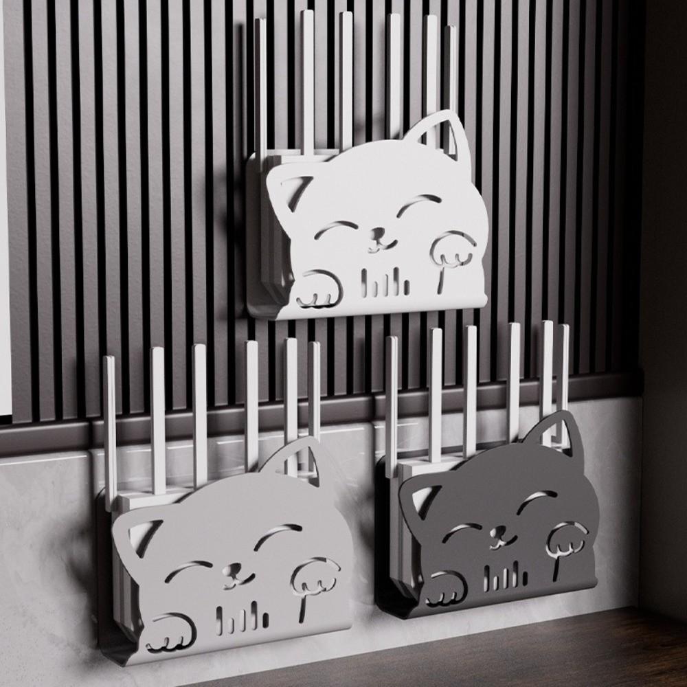 Cat-Themed WiFi Storage Box Plastic Hidden Organizer Decoration Router Stand Home