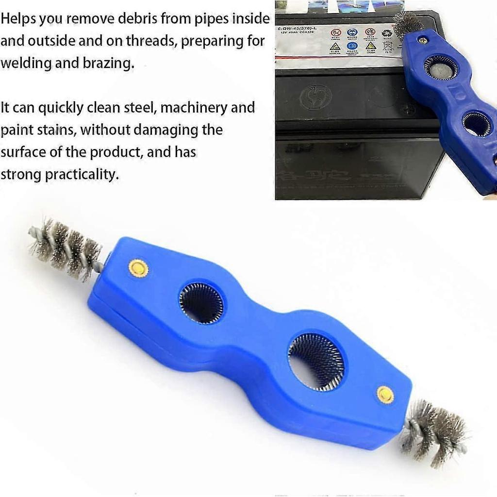 2 Pcs Car Battery Terminal Cleaners, Car Battery Cleaning Brush With Steel Wire, Anti-corrosion Battery Terminals Machine Parts Cleaning Tools Univers