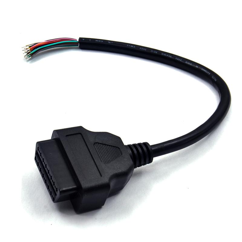 NEW 30CM 16 Pin Car Diagnostic Interface Tool Adapter OBD 2 OBD2 16pin Female Connector To Extension OBD 2 Opening OBD Cable
