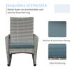Rocking Chair Swing Chair Garden Chair with Cushion, Poly Rattan+Metal, Gray, 66 x 88 x 98 cm