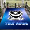 Custom Text Printed Rug Portsmouth FC Non Slip Floor Carpet For Home Room Decor