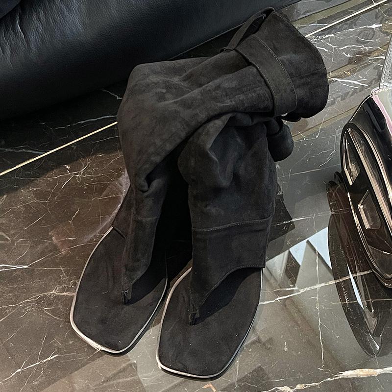 Роскошные дизайнерские женские сандалии-гладиаторы на весну и лето, модные брючные сапоги на плоской подошве с зажимом для девочек, уличные брючные сапоги Spice Girls