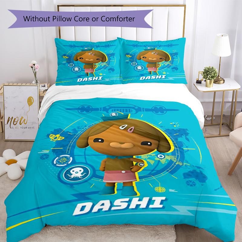 3pcs Octonauts Bedding Set Duvet Cover Closure Includes 1 Duvet Cover & 2 Pillowcases, Soft and Comfortable for All Seasons.