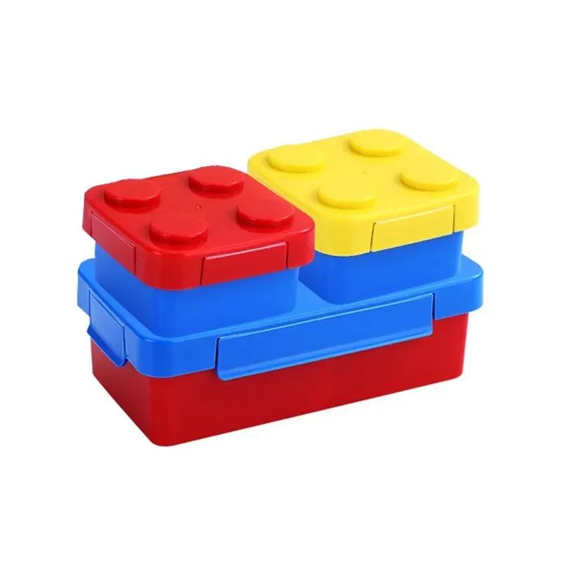 DIY Building Block Ланч-бокс Модульные строительные блоки для детей Студенческий строительный блок Bento Контейнер для хранения еды Посуда