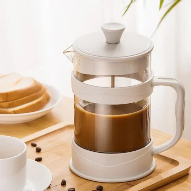 350/800/1000ml French Press Coffee Pot Transparent Glass Coffee Teapot Multifunctional Home Hand Punch Pot Coffee Accessories