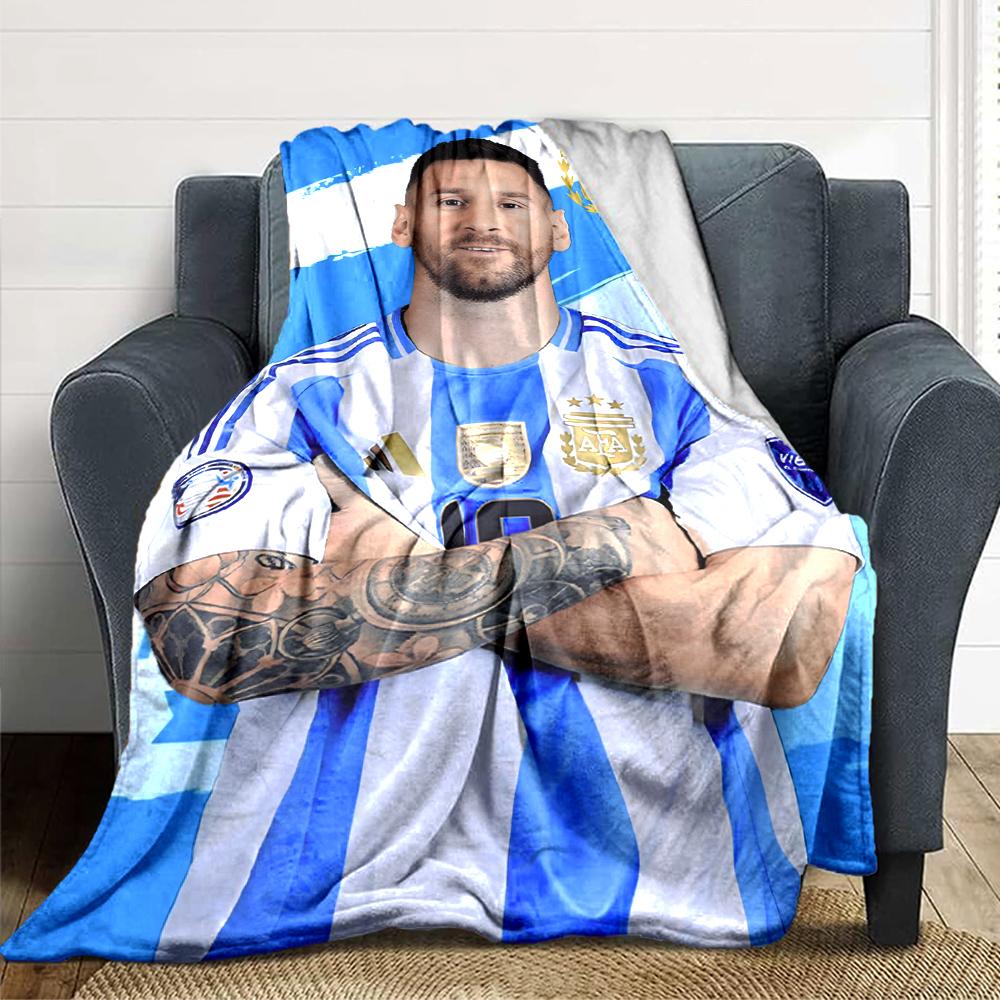 Soccer Player Pink Kit printed flannel breathable and warm blanket, a stylish home gift, suitable for home, office and bedspread use. 15a171