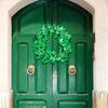 St. Patrick’s Day Green Garland Irish Door Home Wall Decorations Party Trifolium L-ucky Grass Wreath Festival Party Decoration