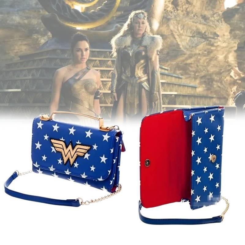 Wonder Woman Pu Leather Crossbody Bag With Metal Chain For Women Travel