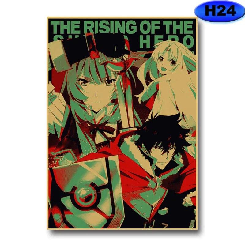 Винтажные постеры с аниме, плакат на крафт-бумаге, HD принты, украшение для домашнего бара, живопись, настенный художественный декор, коллекция фанатов