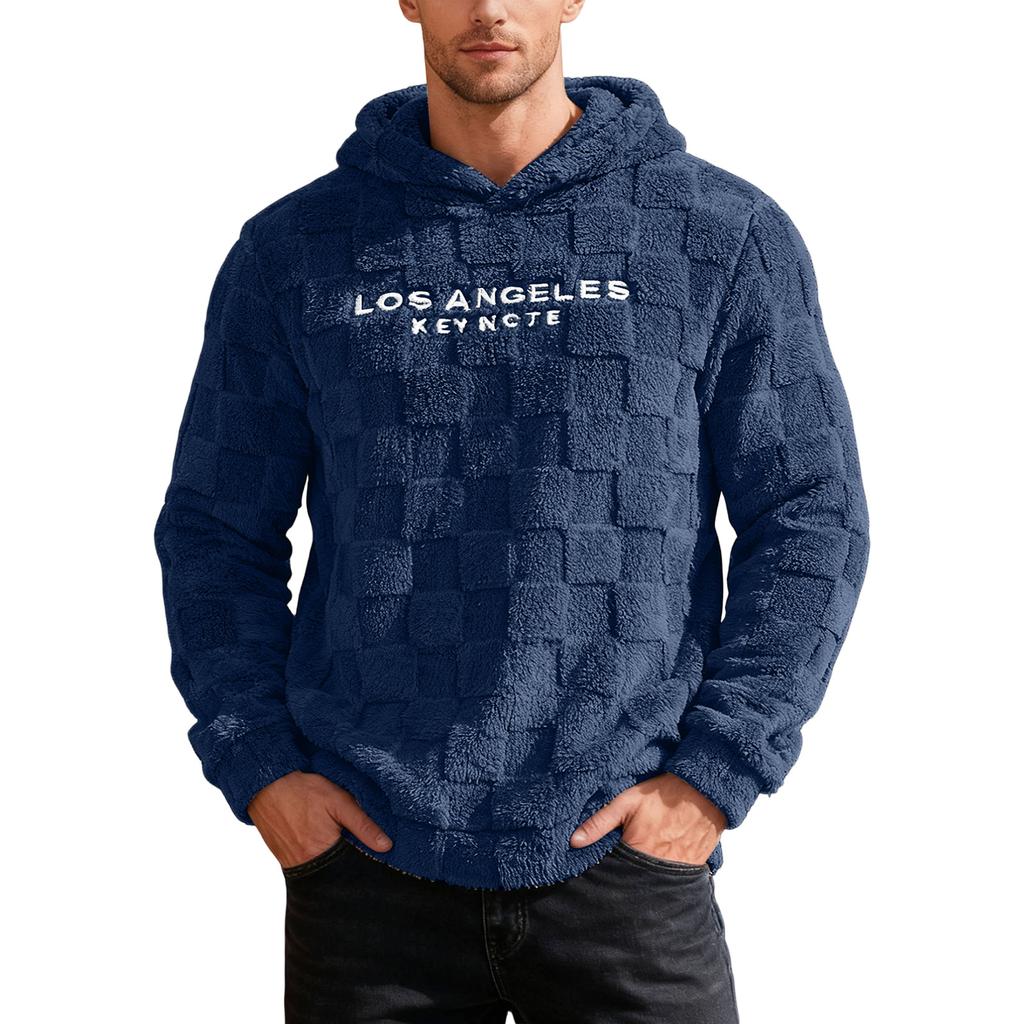 Мужская Повседневная Спортивная Свободная Толстовка с Капюшоном и Вышивкой