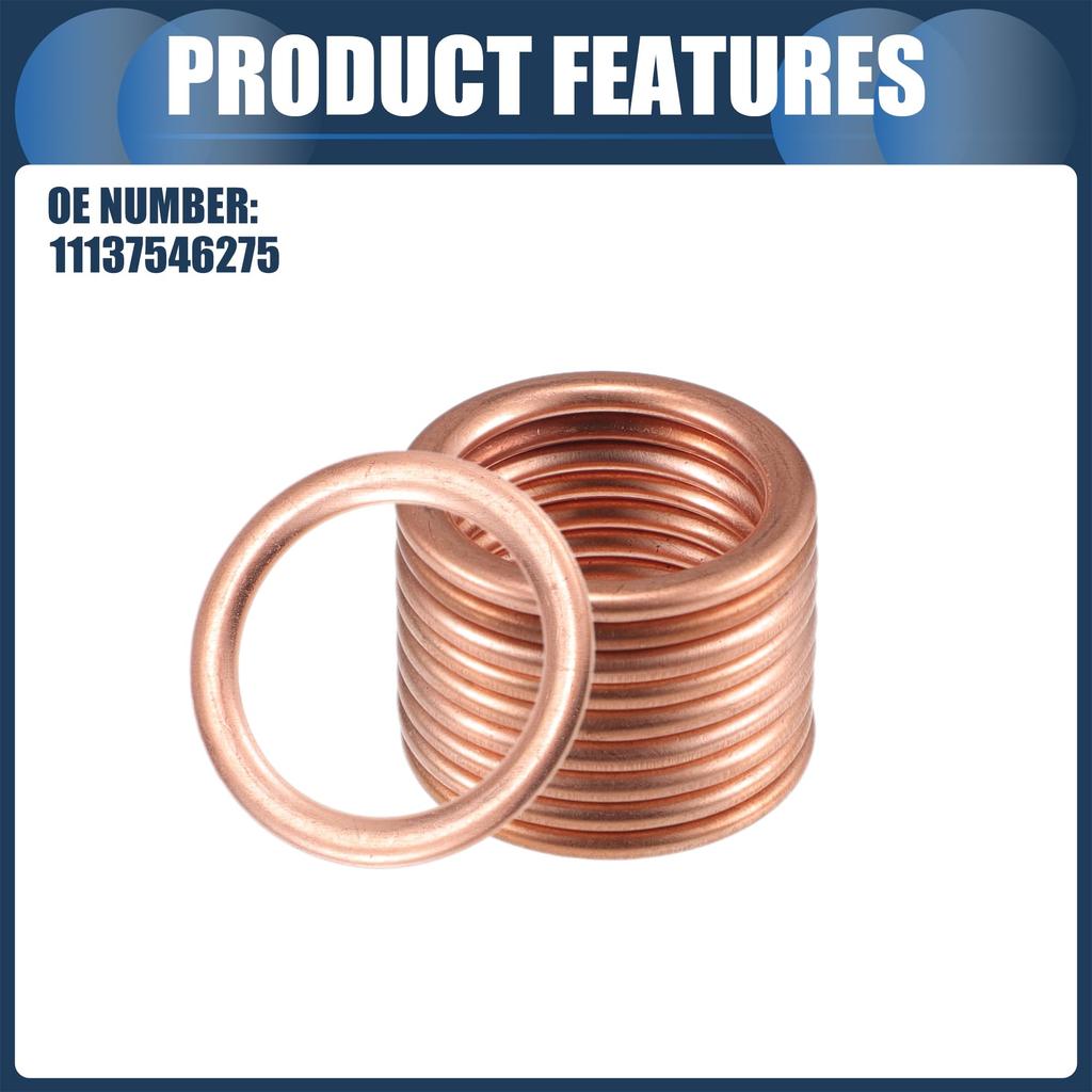 INFINAUTO 16мм 0,63" ID №11137546275 МИНИ Прокладка сливной пробки для R56 LCI 2009-2013 Алюминиевый сплав Медный цвет 25шт