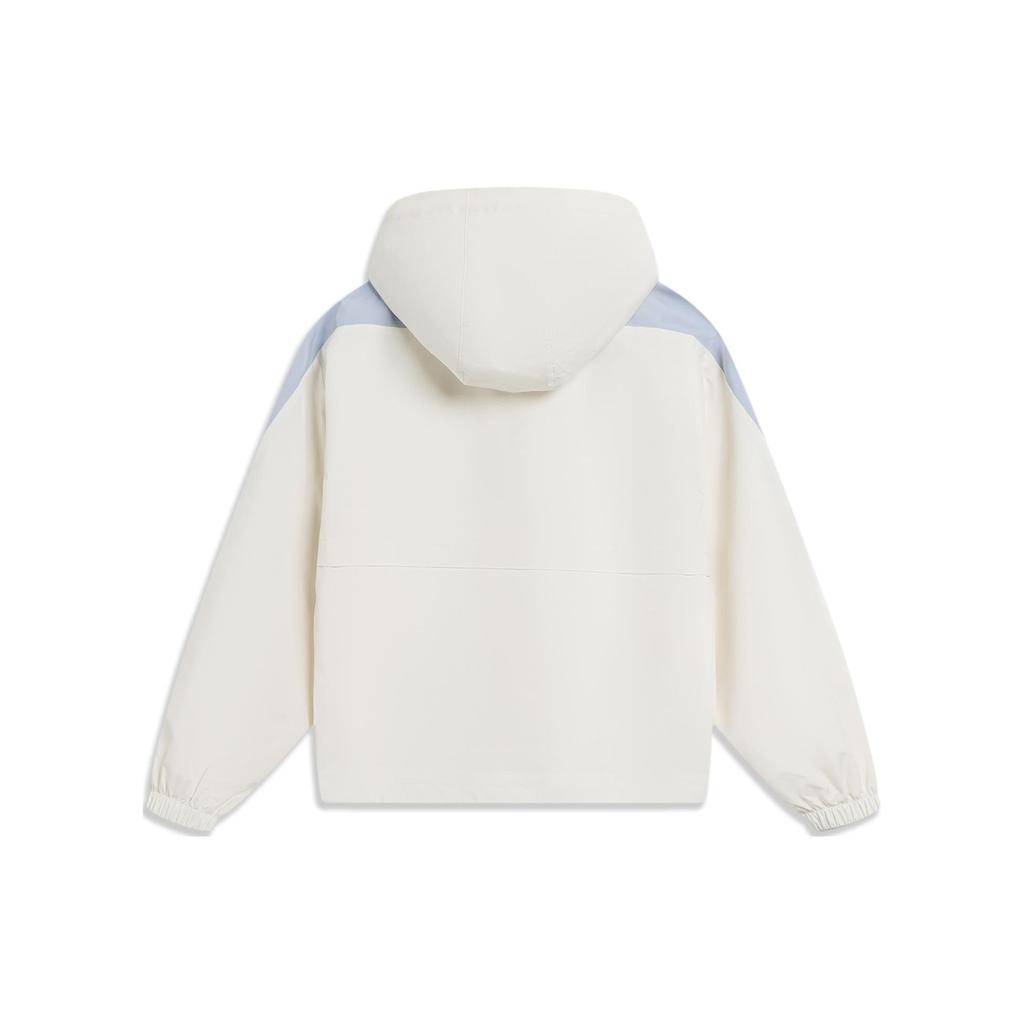 Li Ning Sports Lifestyle Series Color Block молния с капюшоном длинный рукав ветровка женская верхняя одежда Off-White AFDU036-1