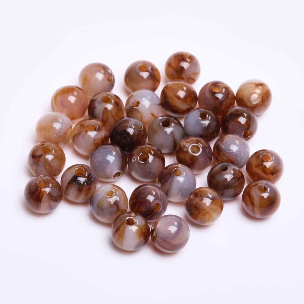 Бусины россыпью, аксессуары для бисероплетения, 8 мм, ручная работа, изготовление ювелирных изделий из смолы, браслет, ожерелье, аксессуары, 30 шт., модный имитационный нефритовый камень, круглый