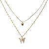 Butterfly Double Necklace Ladies Simple Design Niche Temperament Necklace Popular Alloy Version Clavicle Necklace