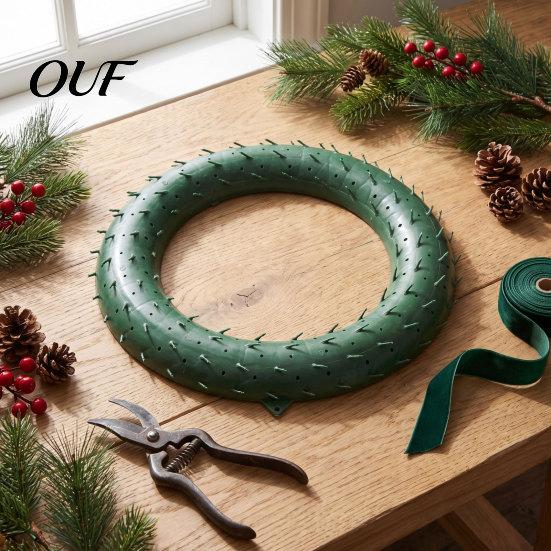 Christmas Wreath Supplies Plastic Frame, Floral Making Ring, Circle/Heart Shaped DIY Base Ring for Arrangements, Craft Projects Seasonal Frame