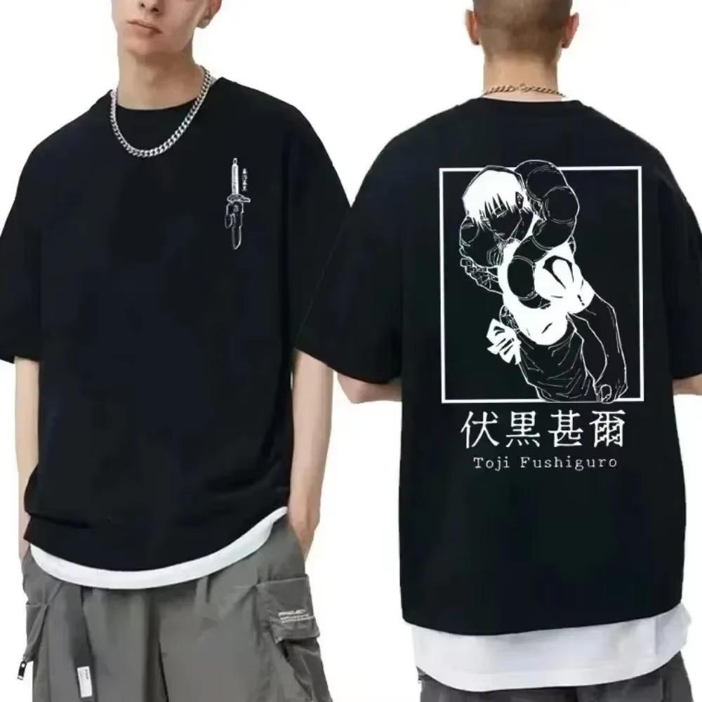 Men Women Japanese Anime Jujutsu Kaisen Fushiguro Toji Graphic T-shirt Fashion Oversized T Shirts Male Manga Fashion Cotton Top