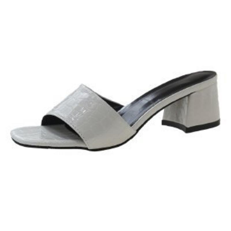 Новые женские шлепанцы на высоком толстом каблуке большого размера женские шлепанцы на высоком каблуке