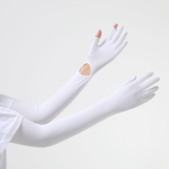 Женские длинные перчатки с защитой от ультрафиолета, перчатки с закрытыми пальцами, охлаждающие перчатки для рук, летние перчатки для вождения, занятий спортом на открытом воздухе, велоспорта