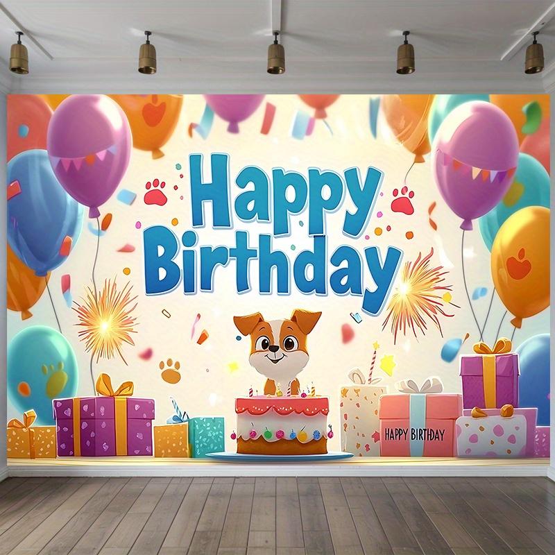 Party Backdrop Puppy Adorable Mixed Colors Photo Booth Background Birthday Party Decor