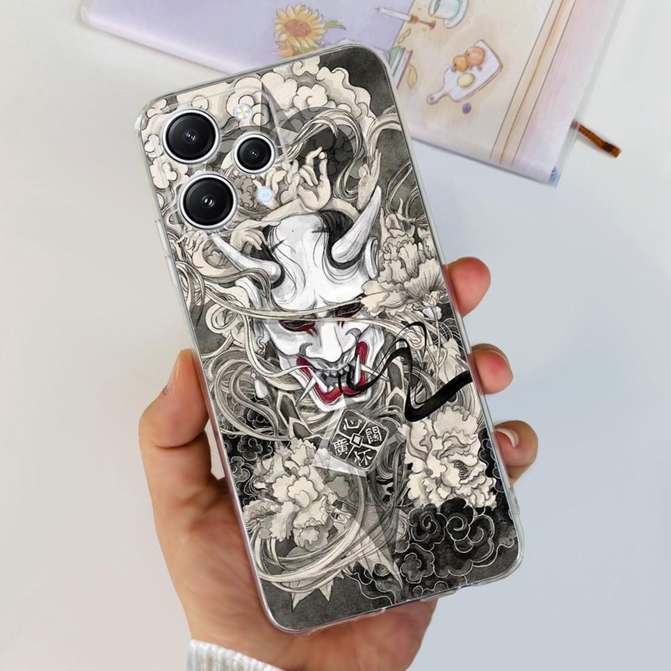 For Xiaomi Redmi 12 12c 4G Case Fashion Flower Dinosaur Soft Phone Cases For Xiaomi Redmi Note 12 Pro 4G Note 12 12s 4G Bumper