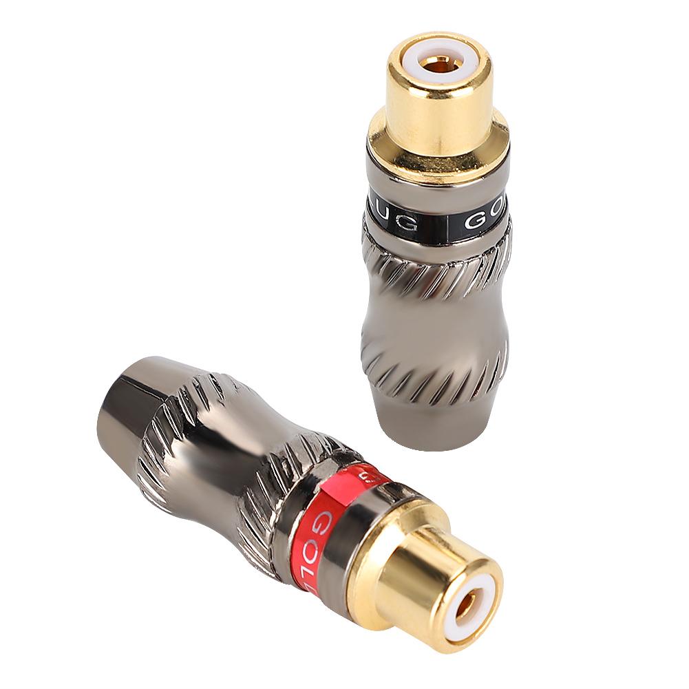 2 шт. Цинковый сплав Позолоченный RCA Гнездовой Паяльный Разъем для DIY o Кабеля Удлинительного Кабеля