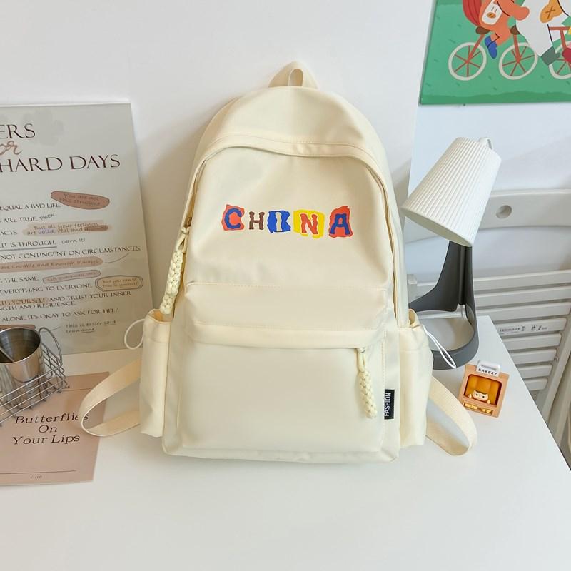 Школьный рюкзак для учащихся младших классов средней школы с буквенным принтом, легкий женский рюкзак