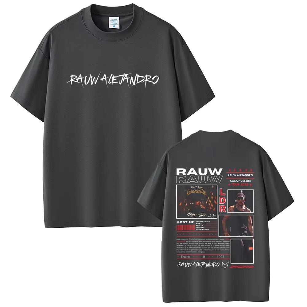 Rapper Rauw Alejandro Cosa Nuestra World Tour 2026 T Shirt Unisex Women  Hip Hop Fashion Street Crewneck Tshirts  Cotton Tees