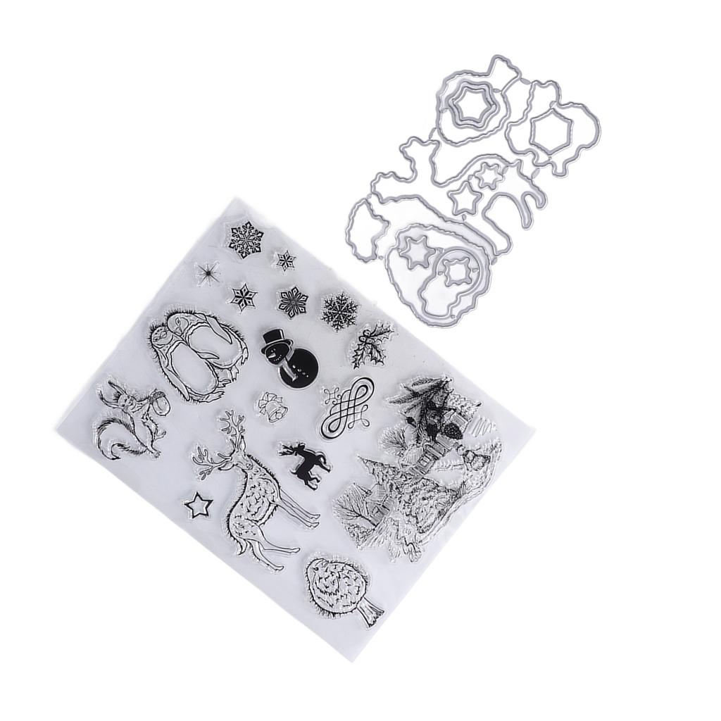 Прозрачный штамп в рождественском стиле, прозрачный, широко используемый, прозрачный штамп с резкой 