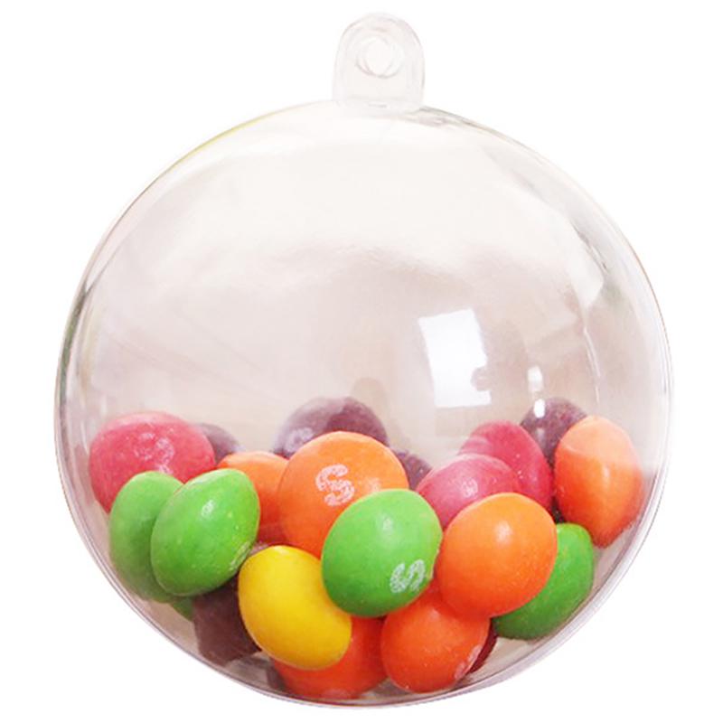 Plastic Round Ball Christmas Clear Bauble Ornament Gift Present Xmas Tree New