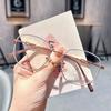 Korean Version of Mori Metal Glasses Frame Small Fresh Fairy Flat Mirror Female Anti-blue Glasses Can Be Equipped with Myopia Glasses.