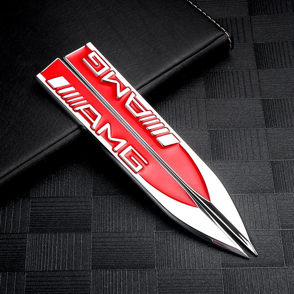 3D Metal Car Fender Side Sticker Auto Left Right Wing Decoration for Mercedes Benz AMG W213 W214 W210 GLK GLS W203 W204 W211 ee05