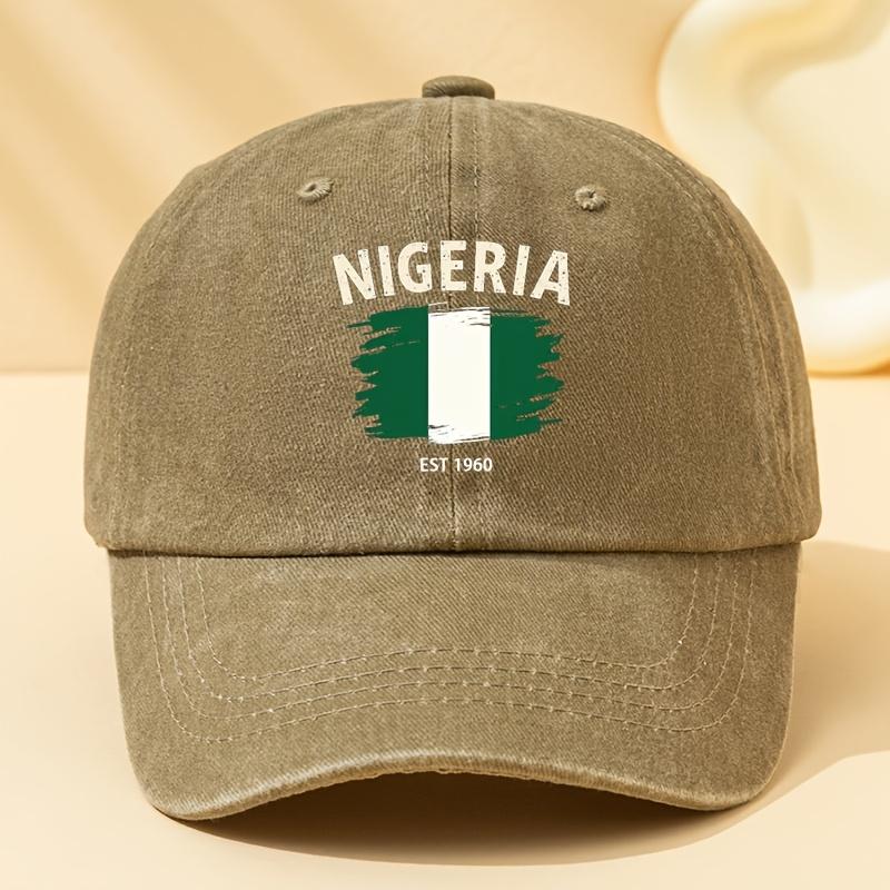 Unisex Fashionable and Versatile NIGERIA EST 1960 Letter Printed Baseball Cap Outdoor Casual Peaked Cap