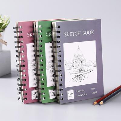 Книга для эскизов в твердом переплете, спиральный переплет, 100 листов, бескислотная плотная бумага, художник, студент, эскиз, рисунок, письмо, альбом для рисования, товары для творчества