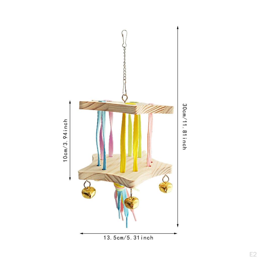 Bird Toy Chews Playground Grinding Claws Parrot Rainbow Swing Perch for Cockatiel Finches