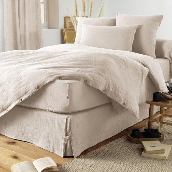 Drap plat "Gaïa" toutes dimensions "Gaze de Coton" - Gaïa Pampa - 270 x 300 cm pour lit King size