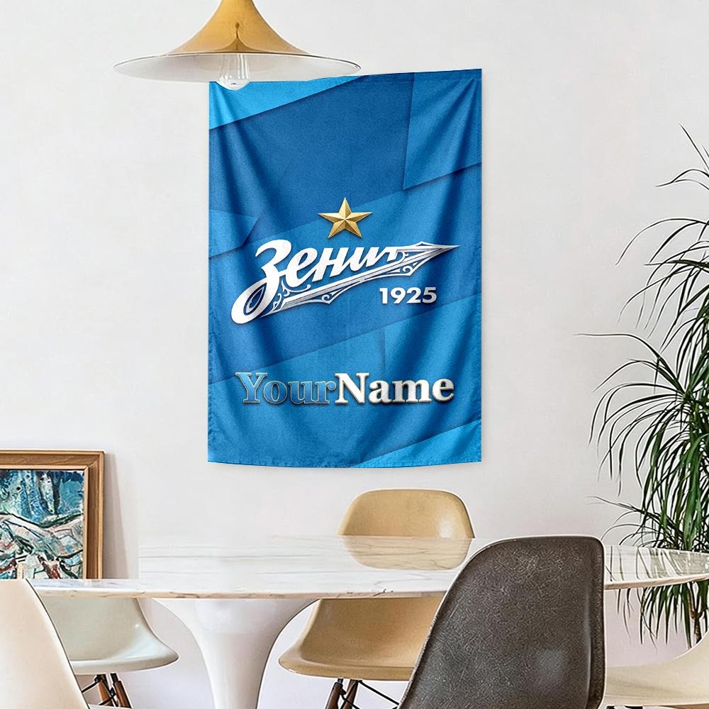 Fc Zenit Saintpetersburg Custom Your Name Wall Decor Tapestry Art For Pet Memorial Birthdaywedding Party Backdrop Family Gift