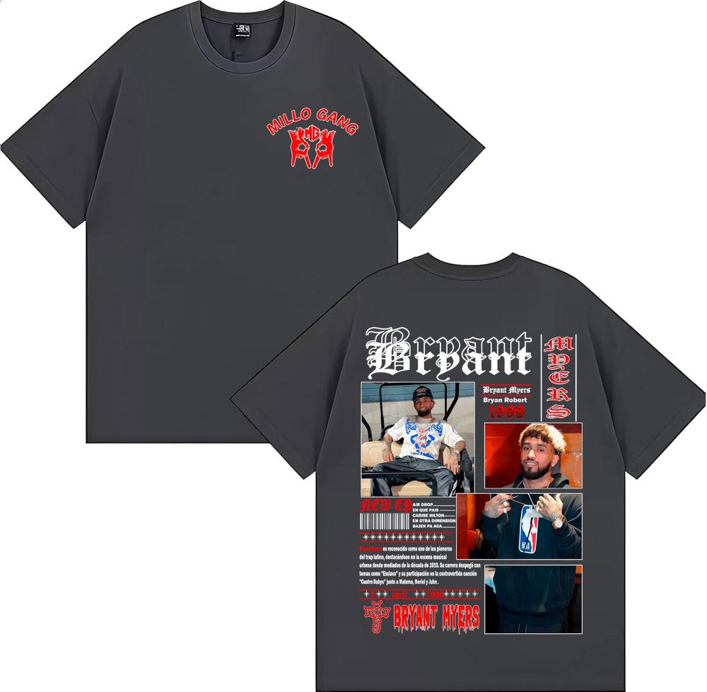 Rapper Bryant Myers Album 2025 Tour Cover Tshirts for Unisex Harajuku Gothic Streetwear T Shirt Male 100 Cotton Oversized Tshirt