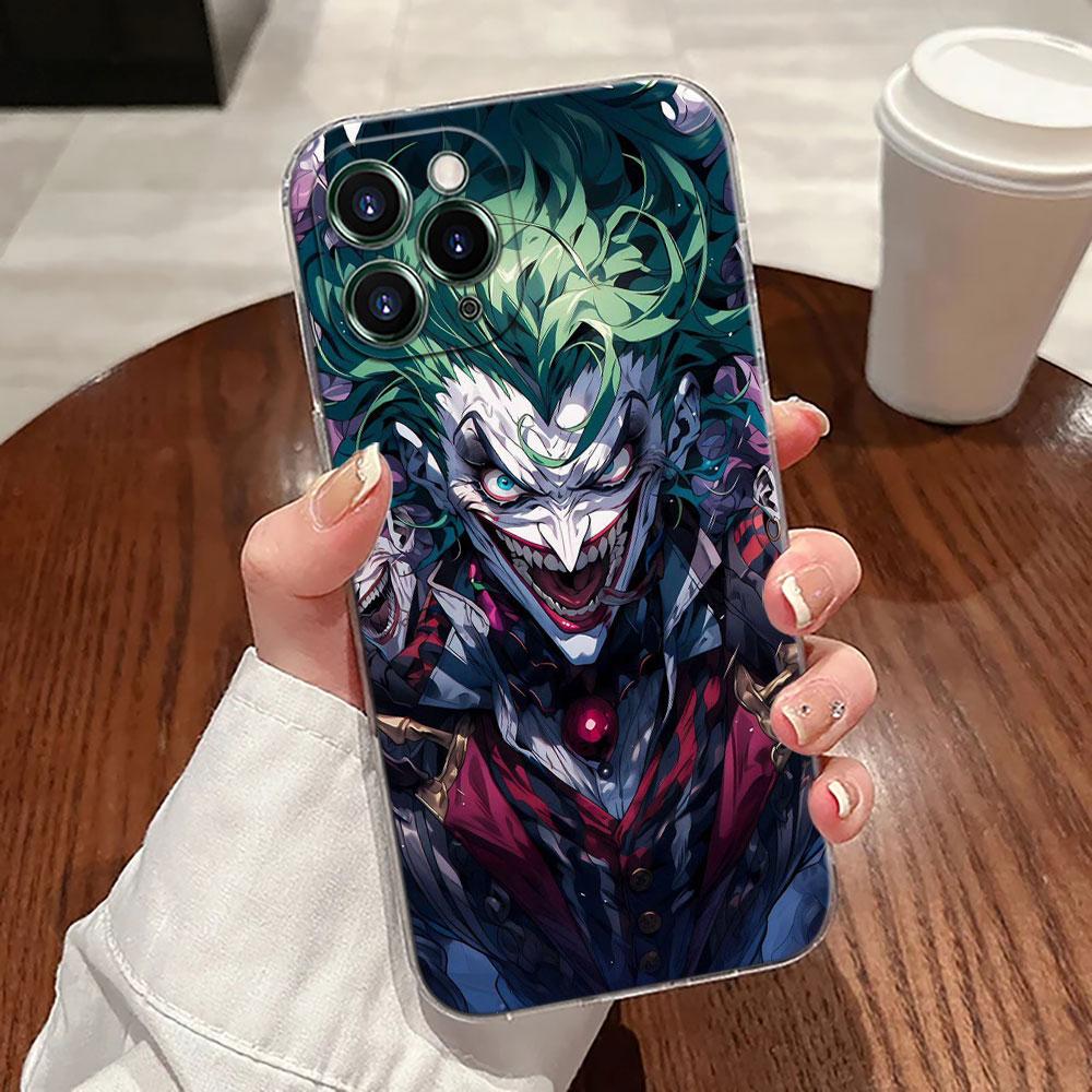 Крутые Джокеры Клоун Прозрачный Чехол Для Телефона Для iPhone 17 Pro Max 17E 11 12 13 14 15 16 Pro Max 15 Plus 17 Air 16E 7 XS Мягкий Чехол