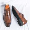 Mens Buckle Loafers Business Leather Casual Shoes High Quality Slip On Driving Shoes Dress Pointed Shoes Moccasins Plus Size 46