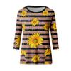 Women's Fashion Casual Round Neck Print 3/4 Sleeve Pocket T-Shirt Top