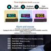 USB Plug-in RGB Digital Alarm Clock 12 Colors Mood Light Dual Alarm Snooze Night Mode Table Clock USB Output Charging LED Clock