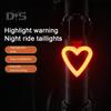 Задний фонарь для велосипеда Love Heart Круглая дорога Горный велосипед Тормозной фонарь Перезаряжаемый водонепроницаемый супер яркий ночной велосипед Предупреждающий задний фонарь