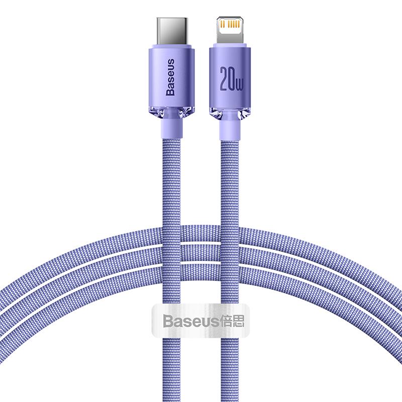 Kabel Usb-C Do Lightning Baseus Crystal Shine, 20W, Pd, 1.2M (Fioletowy)