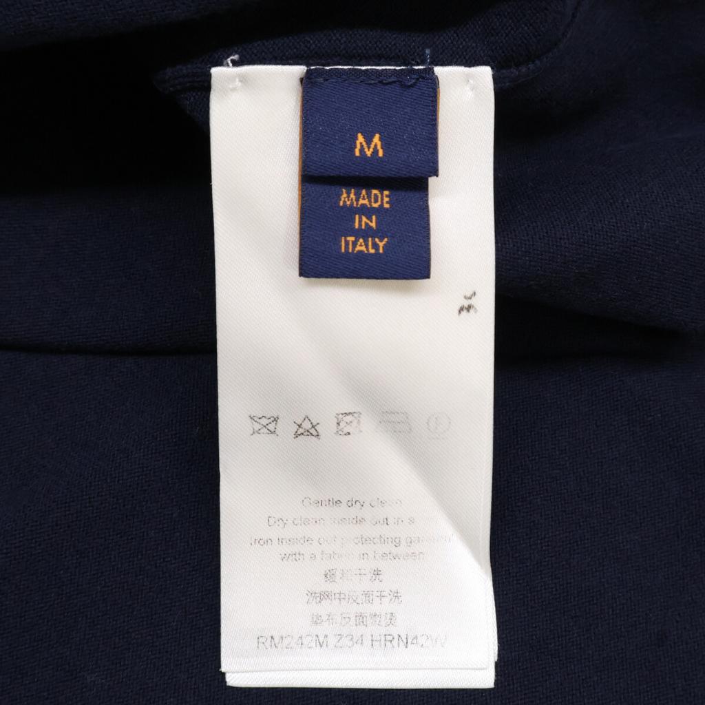 LOUIS VUITTON Black HRN42W Signature Short Sleeve Crew Neck tops M NavyUsed